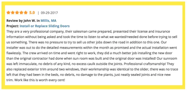 john w. slinding doors review