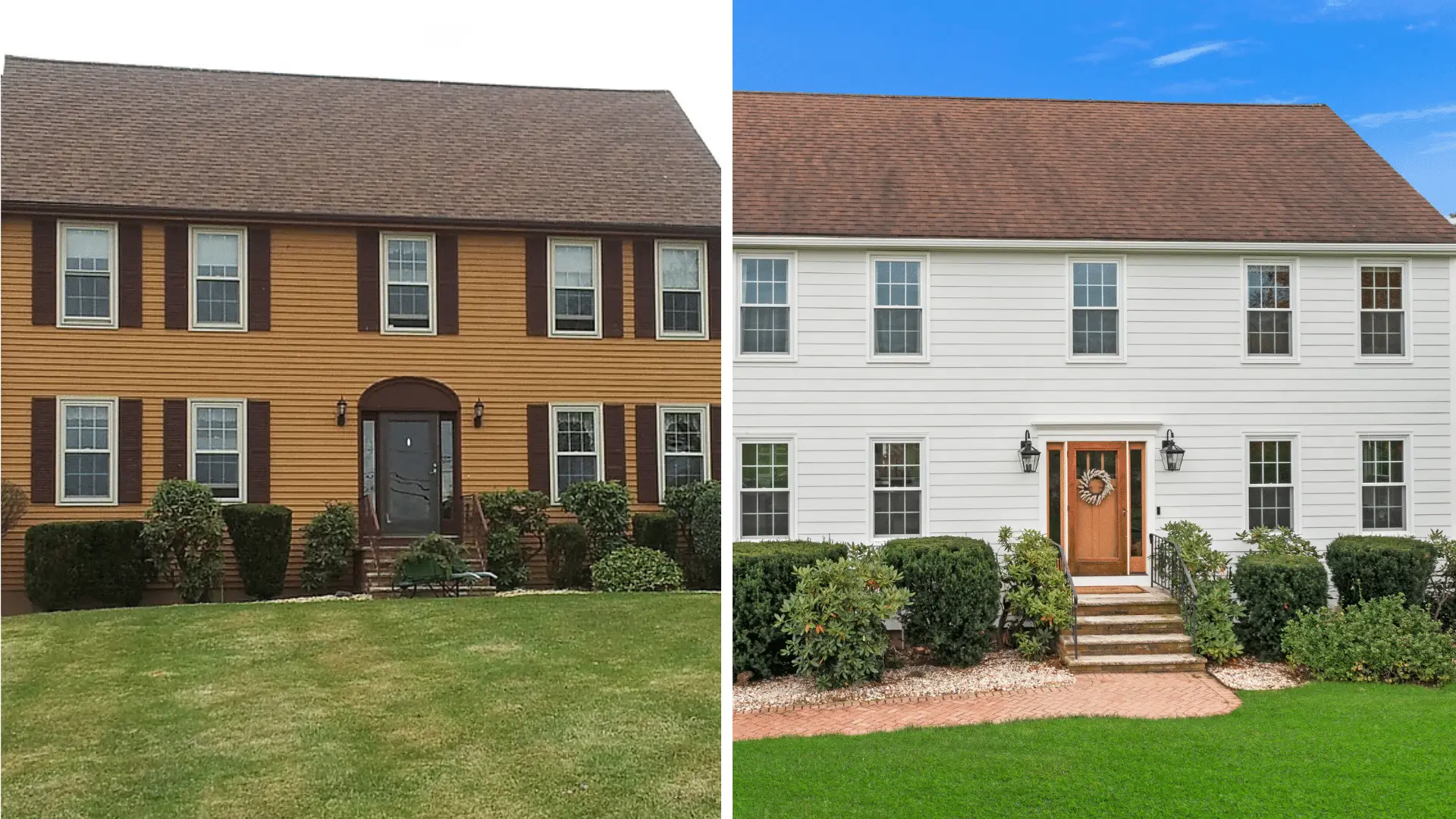 Before and after exterior remodel: vinyl siding, entry door, roof – cost vs value report 2023
