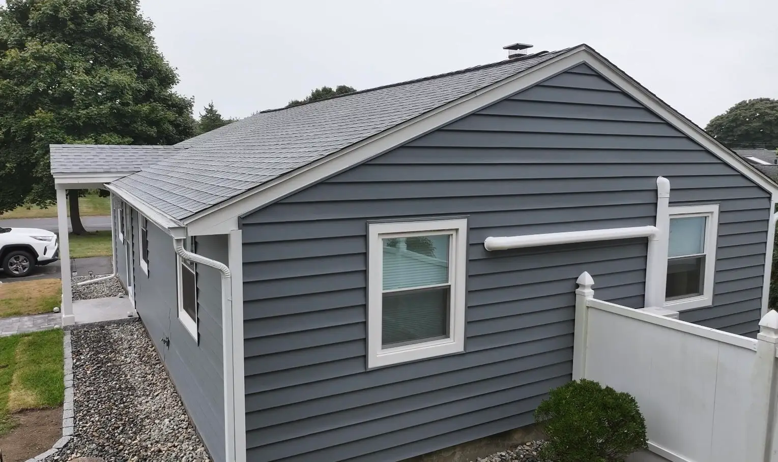 after vinyl siding installation and window replacement