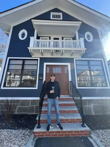 James Hardie Clapboard siding in Ocean Blue installed in Salem MA, Essex County, by Coastal Windows & Exteriors for a bold and durable North Shore home upgrade
