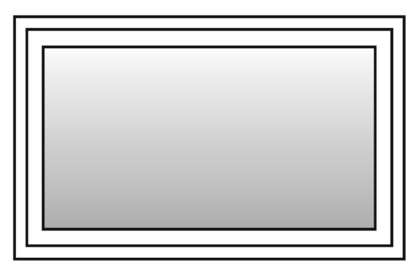 A simple maze design with a square shape and multiple layers of paths enclosed within a thick black border. The inner area is a gradient from white at the top to gray at the bottom, enhancing the layered effect.