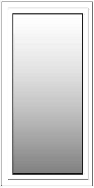 A vertical rectangular gradient with a thin black border. The gradient transitions from light gray at the top to dark gray at the bottom. The image is surrounded by a white margin.