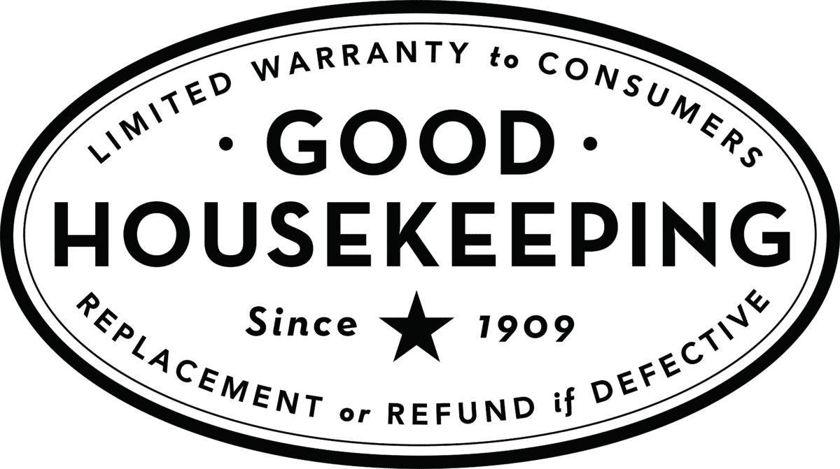 Oval emblem with Limited Warranty to Consumers at the top and Good Housekeeping in bold in the center. Below, Since 1909 with a star, and Replacement or Refund if Defective at the bottom.