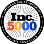 Coastal Windows & Exteriors honored on the Inc. 5000 list of America’s Fastest-Growing Private Companies – circular Inc. 5000 medallion badge in orange, yellow, and blue gradient.