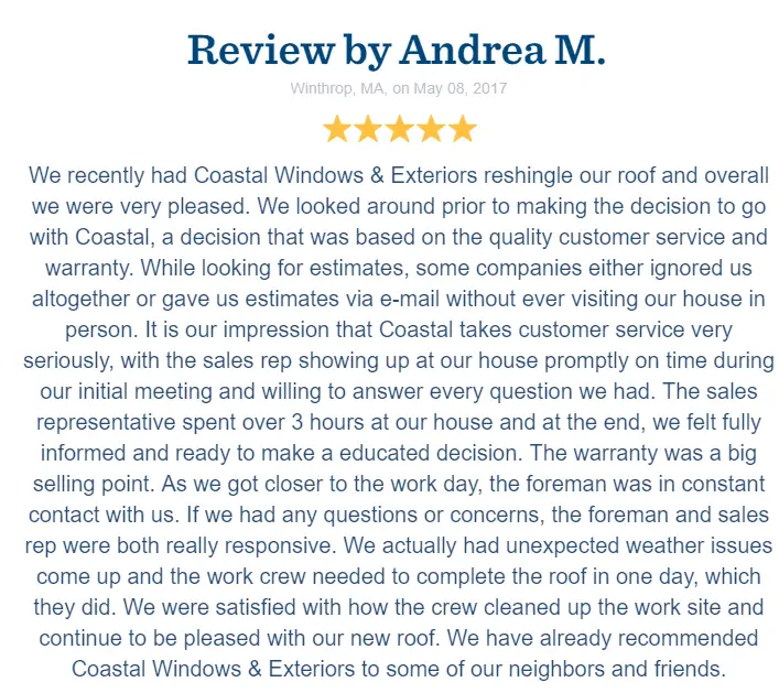 Roofer review screenshot