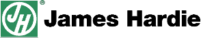 Logo of James Hardie featuring a green circle with the white initials JH inside, followed by the company name in black text.