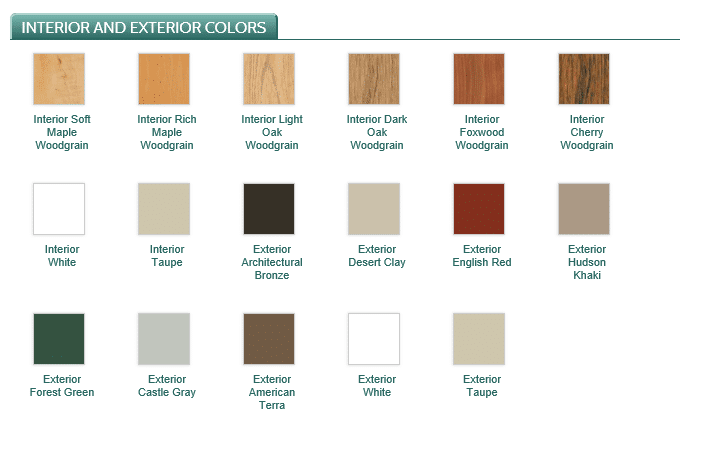 sliding glass door colors
