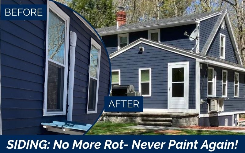 James Hardie fiber cement siding installation in Kingston NH, Seacoast Region, Rockingham County by Coastal Windows & Exteriors
