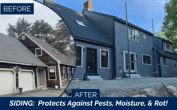 James Hardie fiber cement siding in Night Gray with dramatic Midnight Black trim, installed by Coastal Windows & Exteriors in Hamilton, MA—delivering contemporary elegance, enduring protection, and a modern aesthetic upgrade.