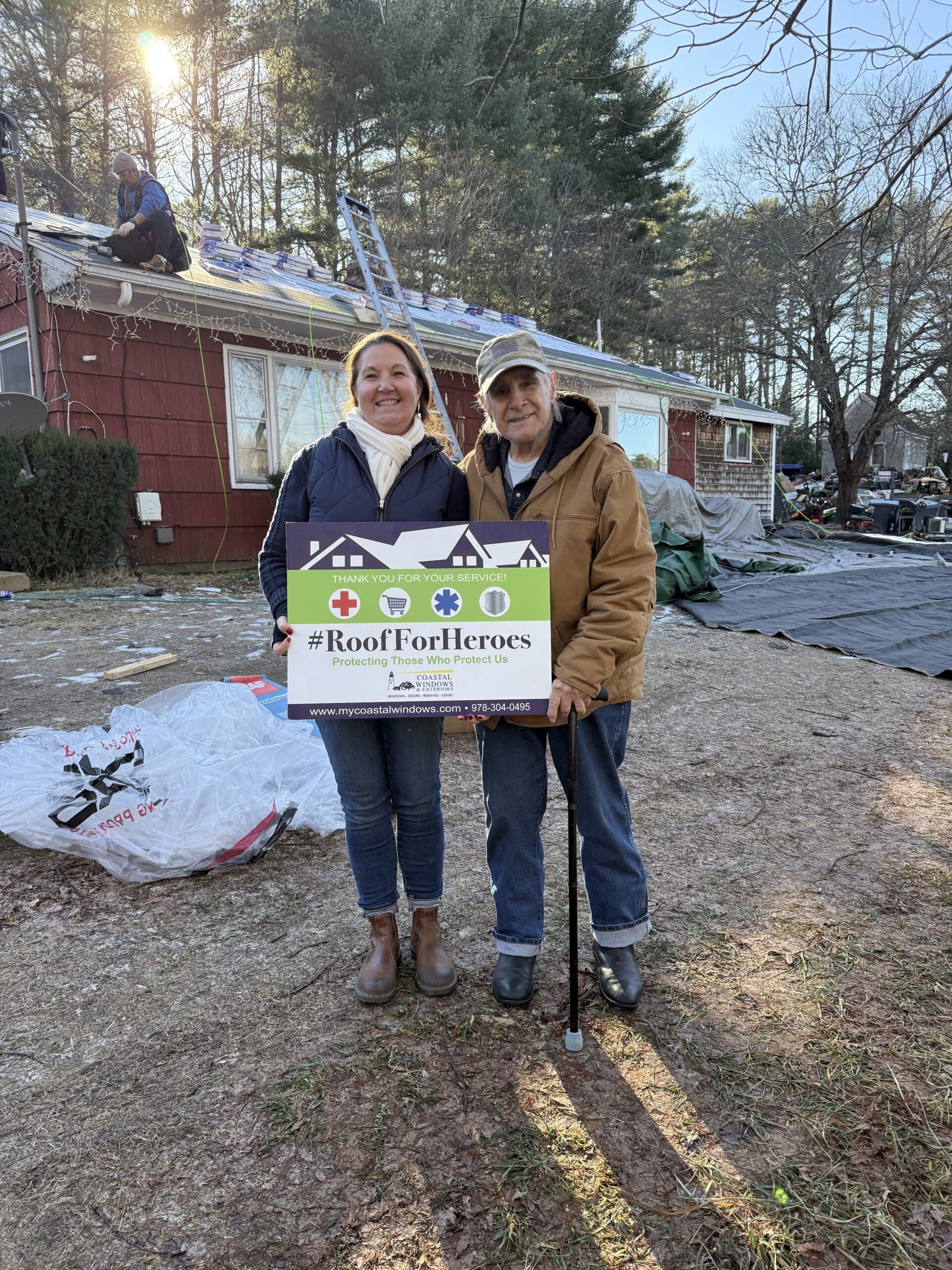 Coastal Windows & Exteriors supports a veteran through the Roof For Heroes program in Ashland MA.