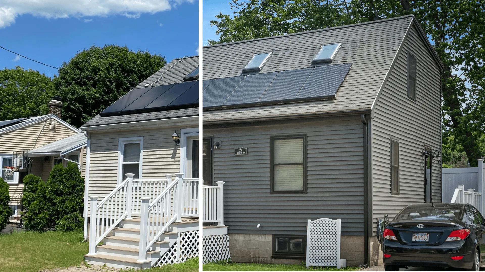 A before-and-after siding transformation showcases how updated vinyl siding dramatically refreshed the appearance of this North Shore home. Exterior renovations like this are frequently selected as high-roi exterior upgrades because they combine durability with improved home value.