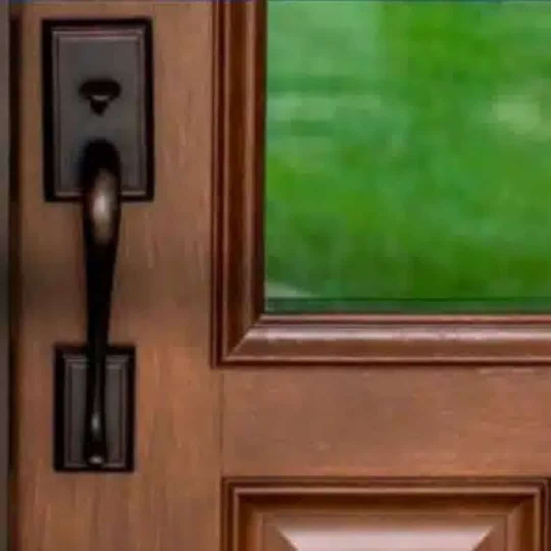 Entry door handle detail featured in doors faq for home upgrades.